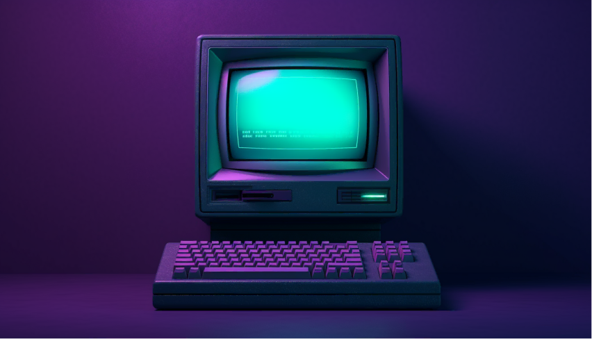 A website on a retro computer